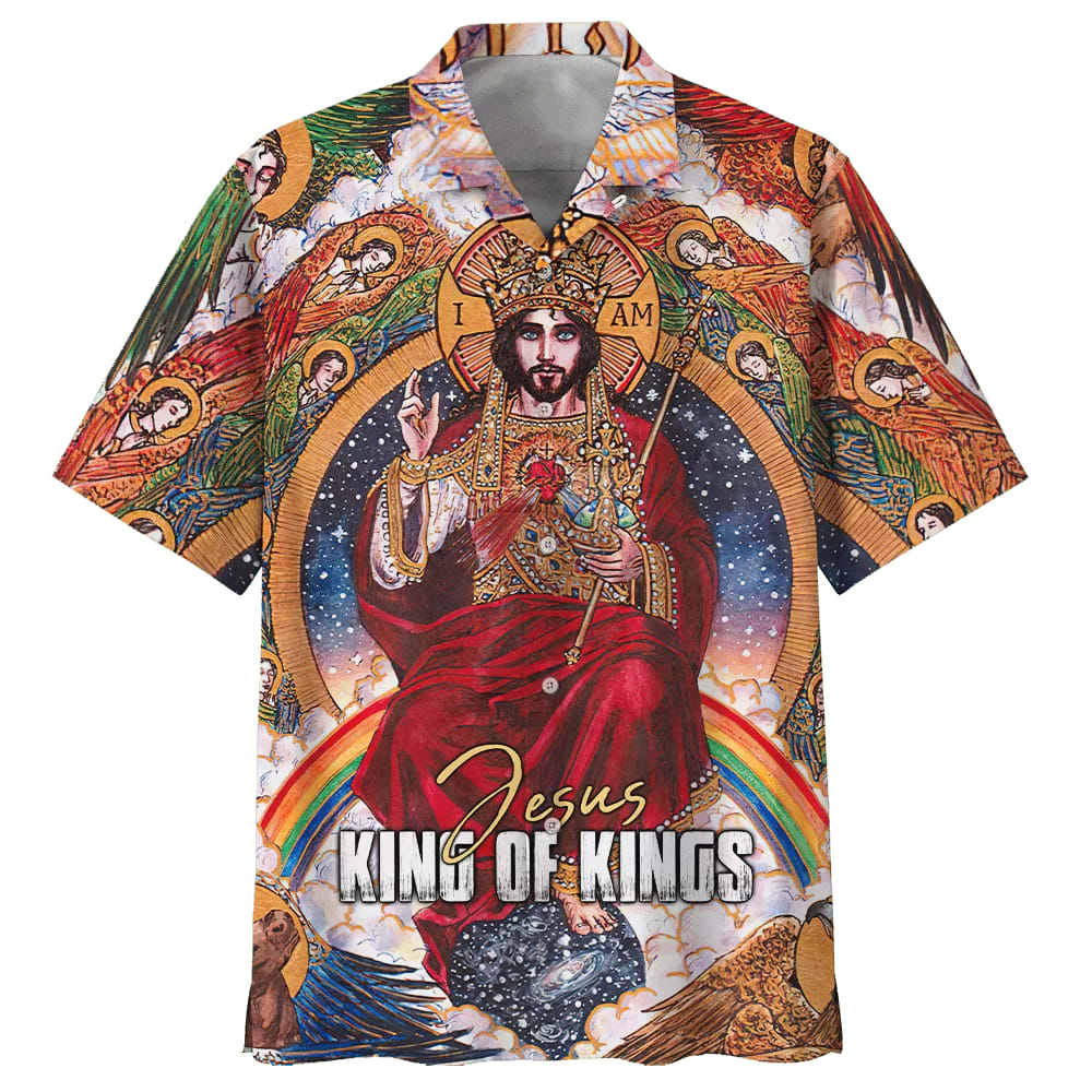 Jesus King Of Kings Hawaiian Shirt - Best Hawaiian Shirts - Christian Hawaiian Shirt