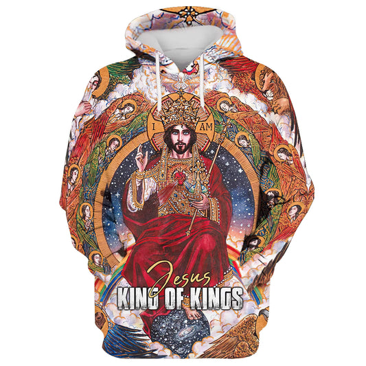 Jesus King Of Kings Hoodie - Men & Women Christian Hoodie - 3D Printed Hoodie