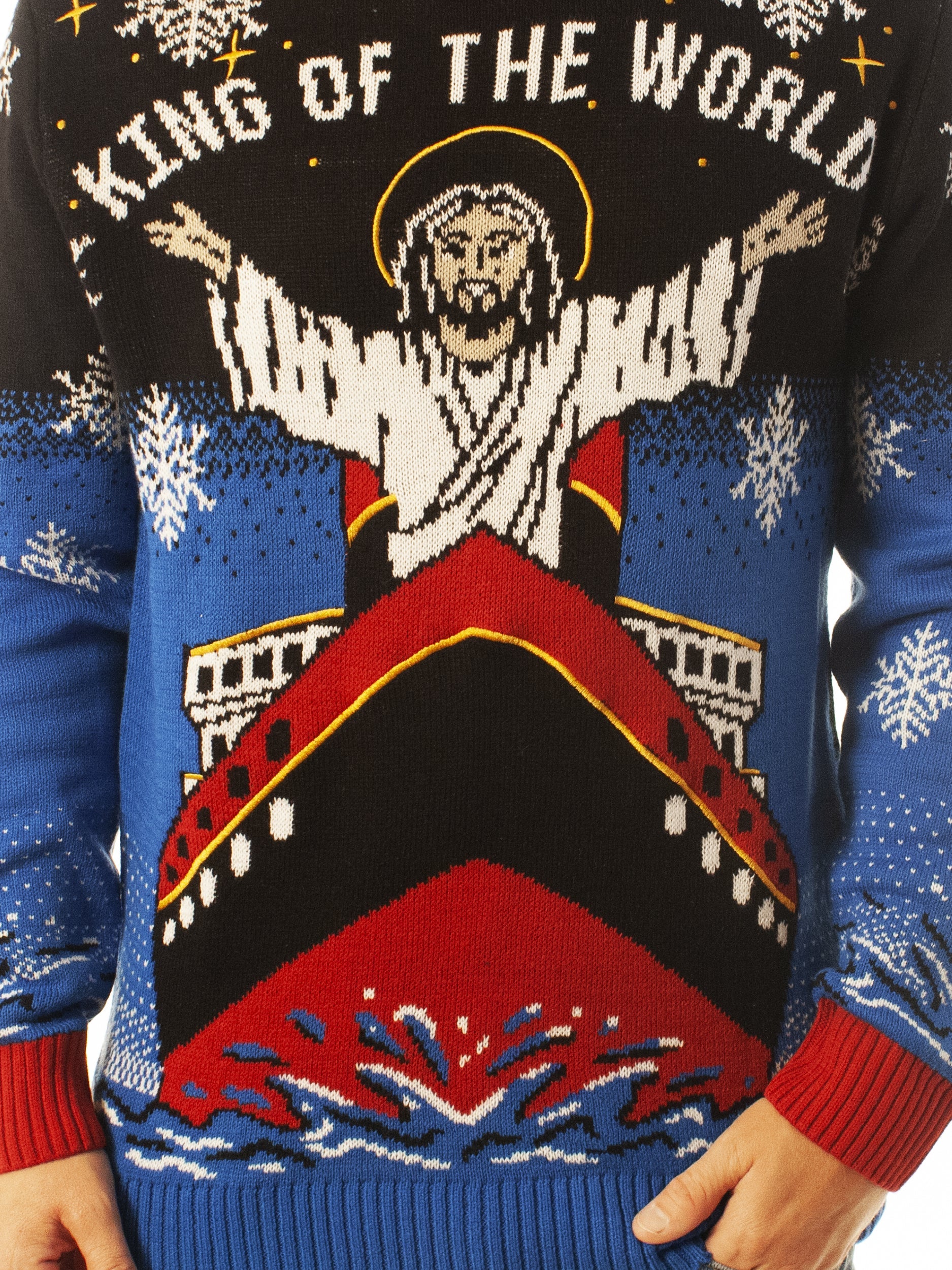 Jesus King Of The World Ugly Christmas Sweater - Xmas Gifts For Him Or Her - Jesus Christ Sweater - Christian Shirts Gifts Idea