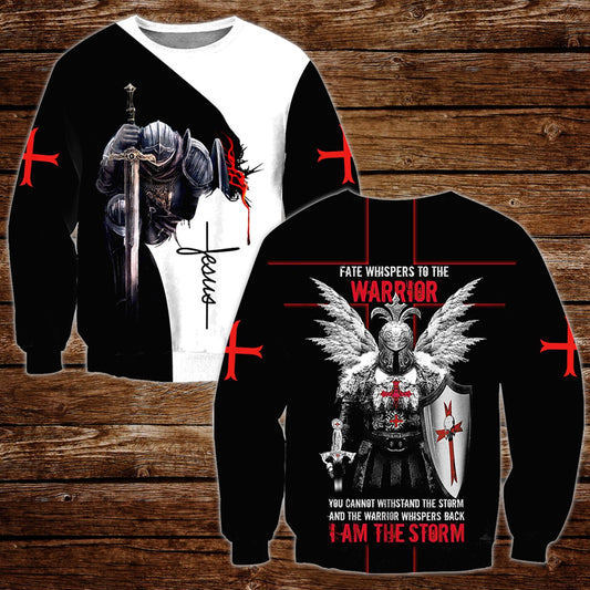 Jesus Knight Templar I Am The Storm Jesus - Christian Sweatshirt For Women & Men