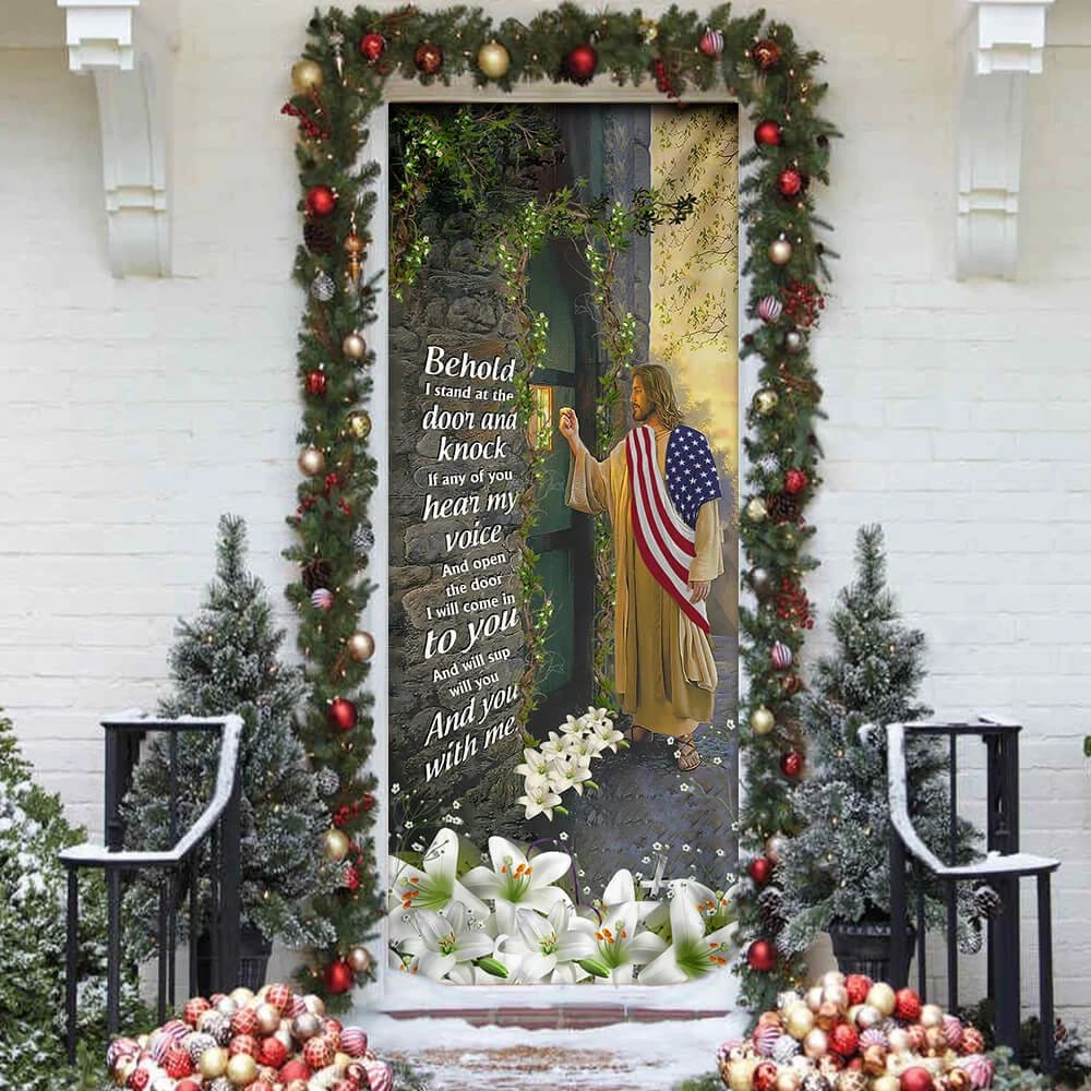 Jesus Knock In Night Door Cover - Religious Door Decorations - Christian Home Decor