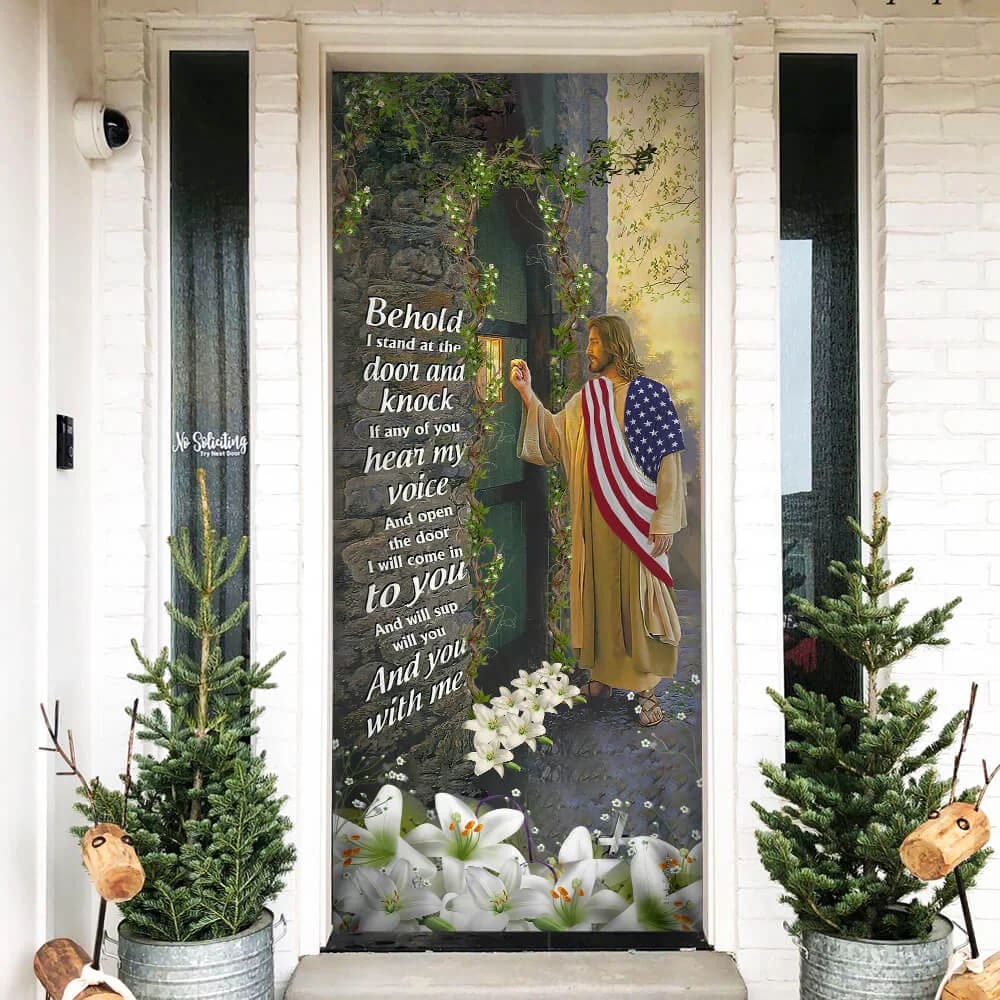 Jesus Knock In Night Door Cover - Religious Door Decorations - Christian Home Decor