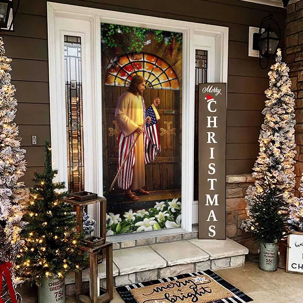 Jesus Knock Knock  Door Cover - Religious Door Decorations - Christian Home Decor