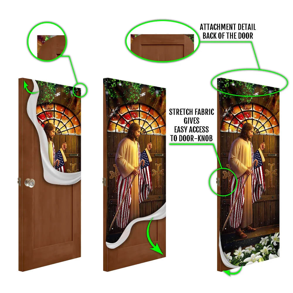 Jesus Knock Knock  Door Cover - Religious Door Decorations - Christian Home Decor