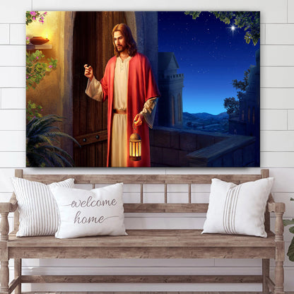Jesus Knock The Door Canvas Pictures - Jesus Christ Canvas Art - Christian Wall Canvas