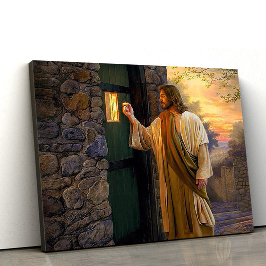 Jesus Knocking Door Canvas Pictures - Jesus Canvas Pictures - Christian Wall Art