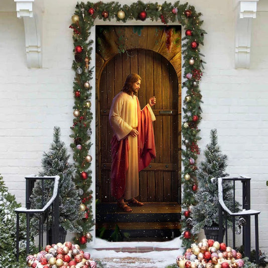 Jesus Knocking On The Door Door Cover - Religious Door Decorations - Christian Home Decor