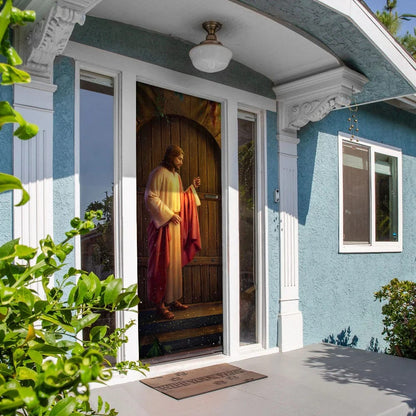 Jesus Knocking On The Door Door Cover - Religious Door Decorations - Christian Home Decor