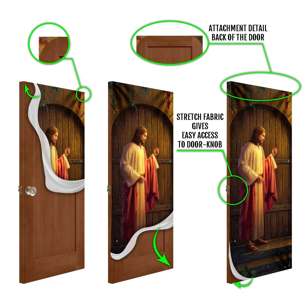 Jesus Knocking On The Door Door Cover - Religious Door Decorations - Christian Home Decor