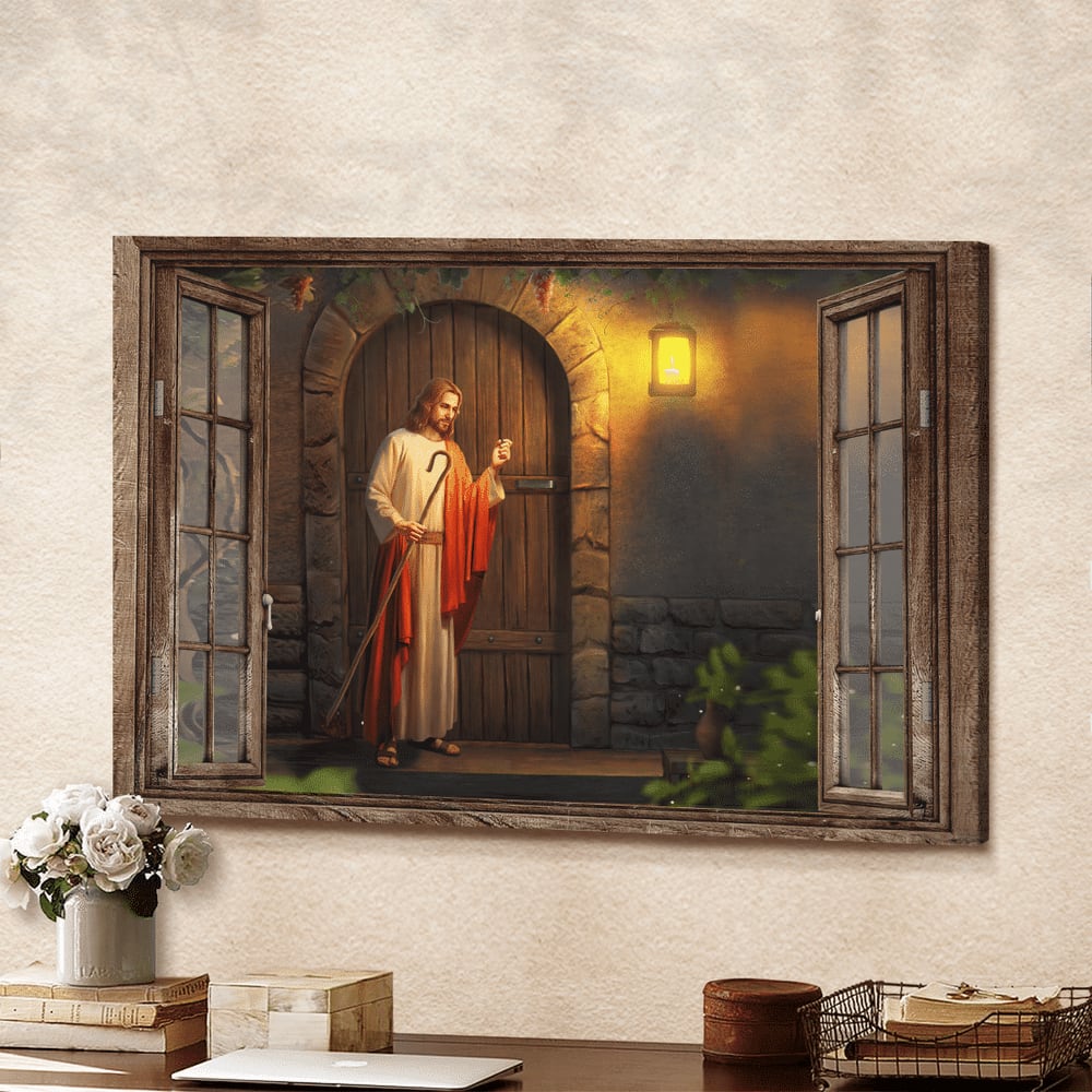 Jesus Knocks On The Door Canvas Wall Art - Jesus Canvas Pictures - Christian Wall Posters