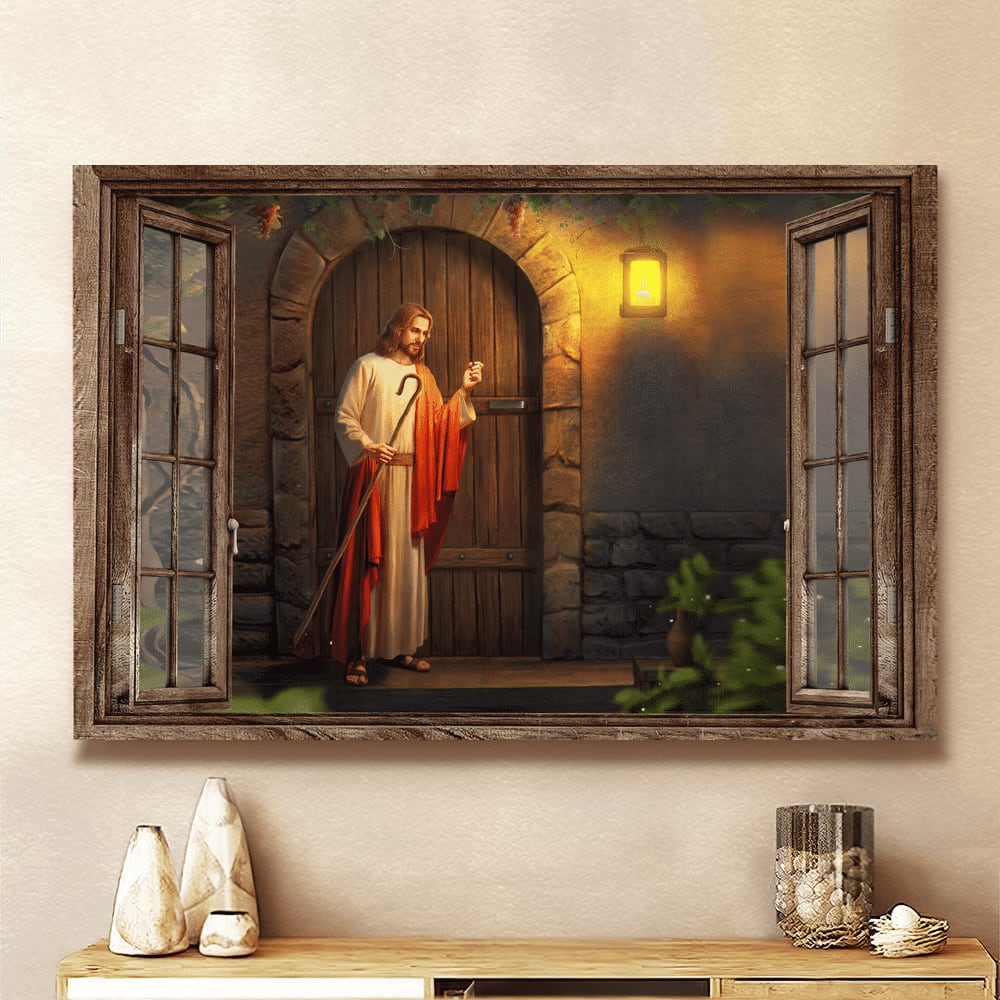 Jesus Knocks On The Door Canvas Wall Art - Jesus Canvas Pictures - Christian Wall Posters