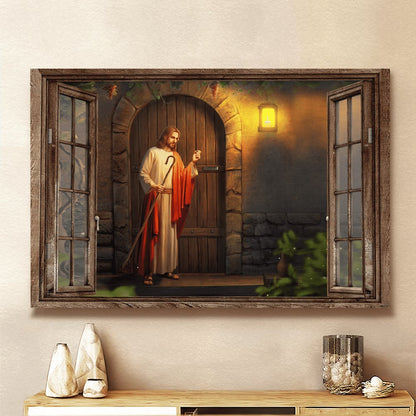 Jesus Knocks On The Door Canvas Wall Art - Jesus Canvas Pictures - Christian Wall Posters