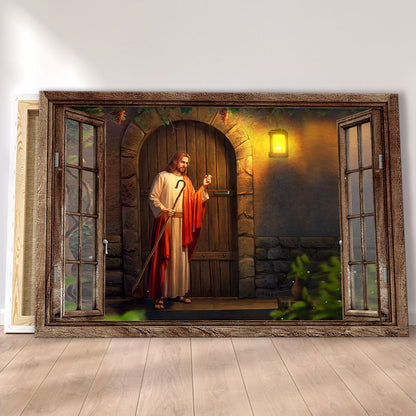 Jesus Knocks On The Door Canvas Wall Art - Jesus Canvas Pictures - Christian Wall Posters