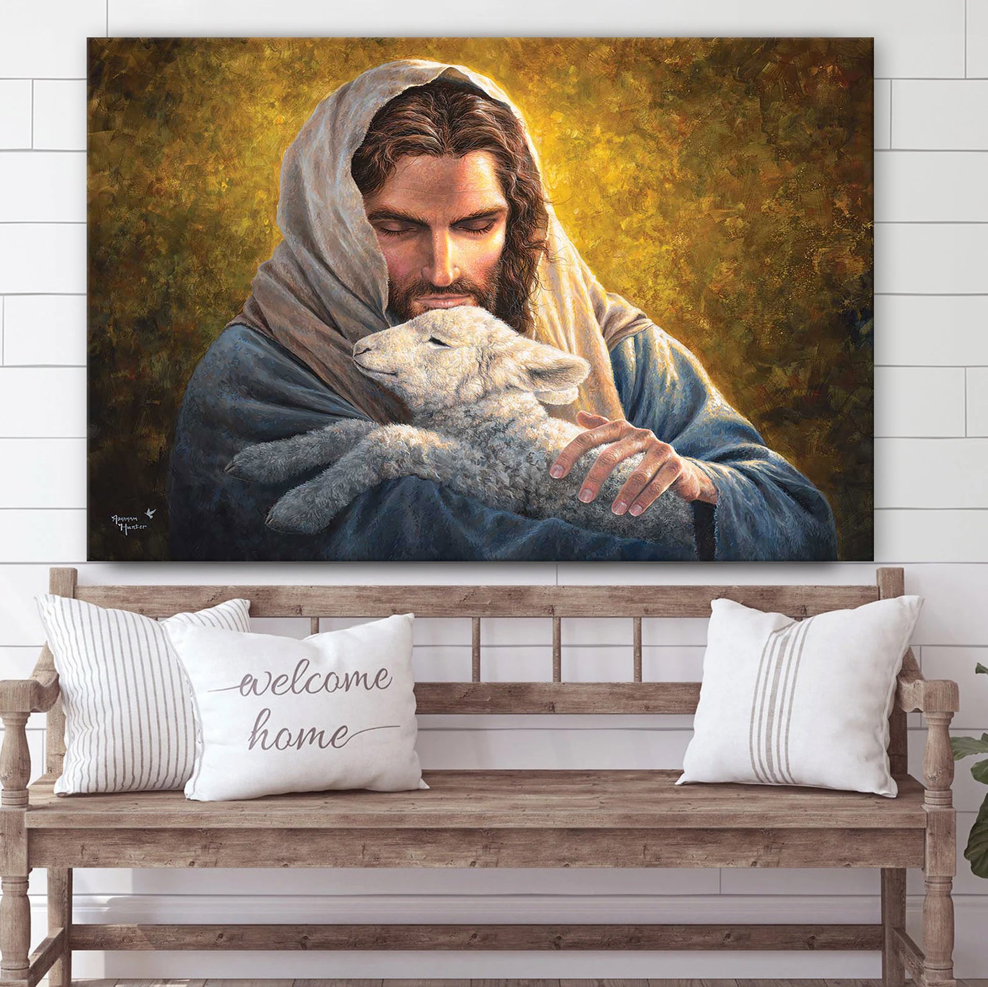 Jesus Lamb 1 - Jesus Canvas Wall Art - Christian Wall Art