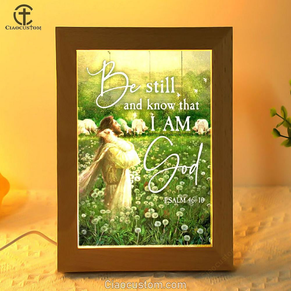 Jesus Lamb Dandelion Field Be Still And Know That I Am God Frame Lamp