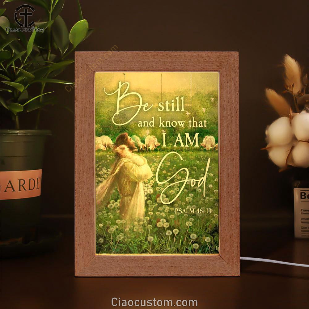 Jesus Lamb Dandelion Field Be Still And Know That I Am God Frame Lamp
