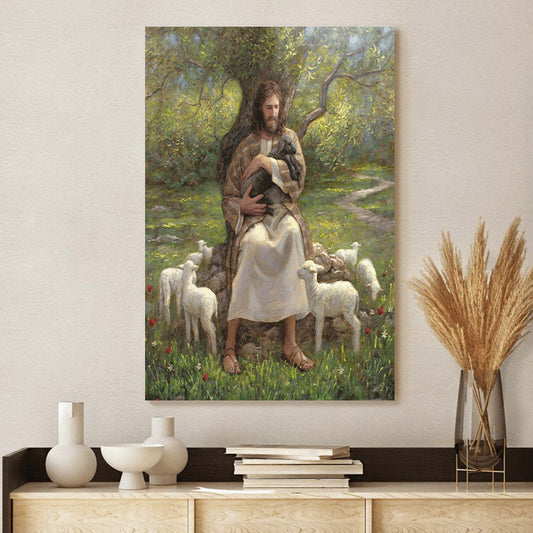 Jesus Lamb Shepherd - Canvas Pictures - Jesus Canvas Art - Christian Wall Art