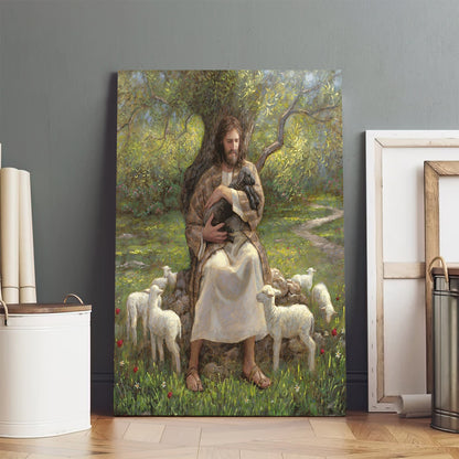 Jesus Lamb Shepherd - Canvas Pictures - Jesus Canvas Art - Christian Wall Art