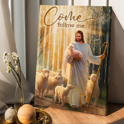 Jesus Lambs Of God Forest Come Follow Me Canvas Posters - Christian Wall Posters - Religious Wall Decor