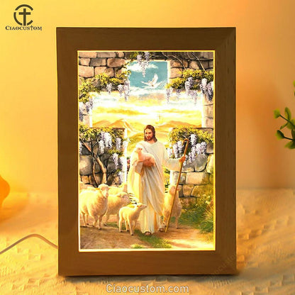 Jesus Lambs Of God Purple Wisteria Heaven Sky Frame Lamp