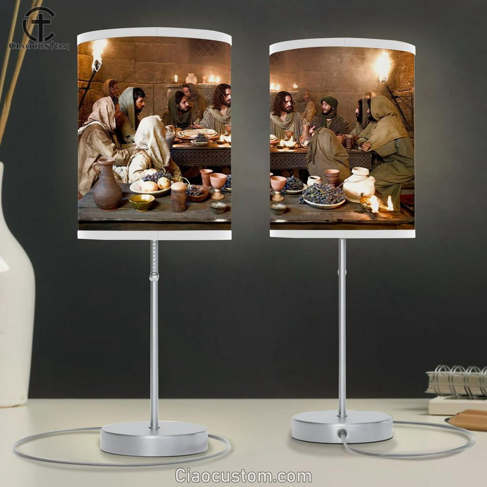 Jesus Last Supper Table Lamp Prints - Christian Lamp Art - Christian Home Decor
