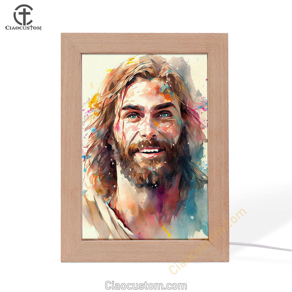 Jesus Laughing Frame Lamp Pictures - Jesus Art Prints - Jesus Art - Christian Home Decor