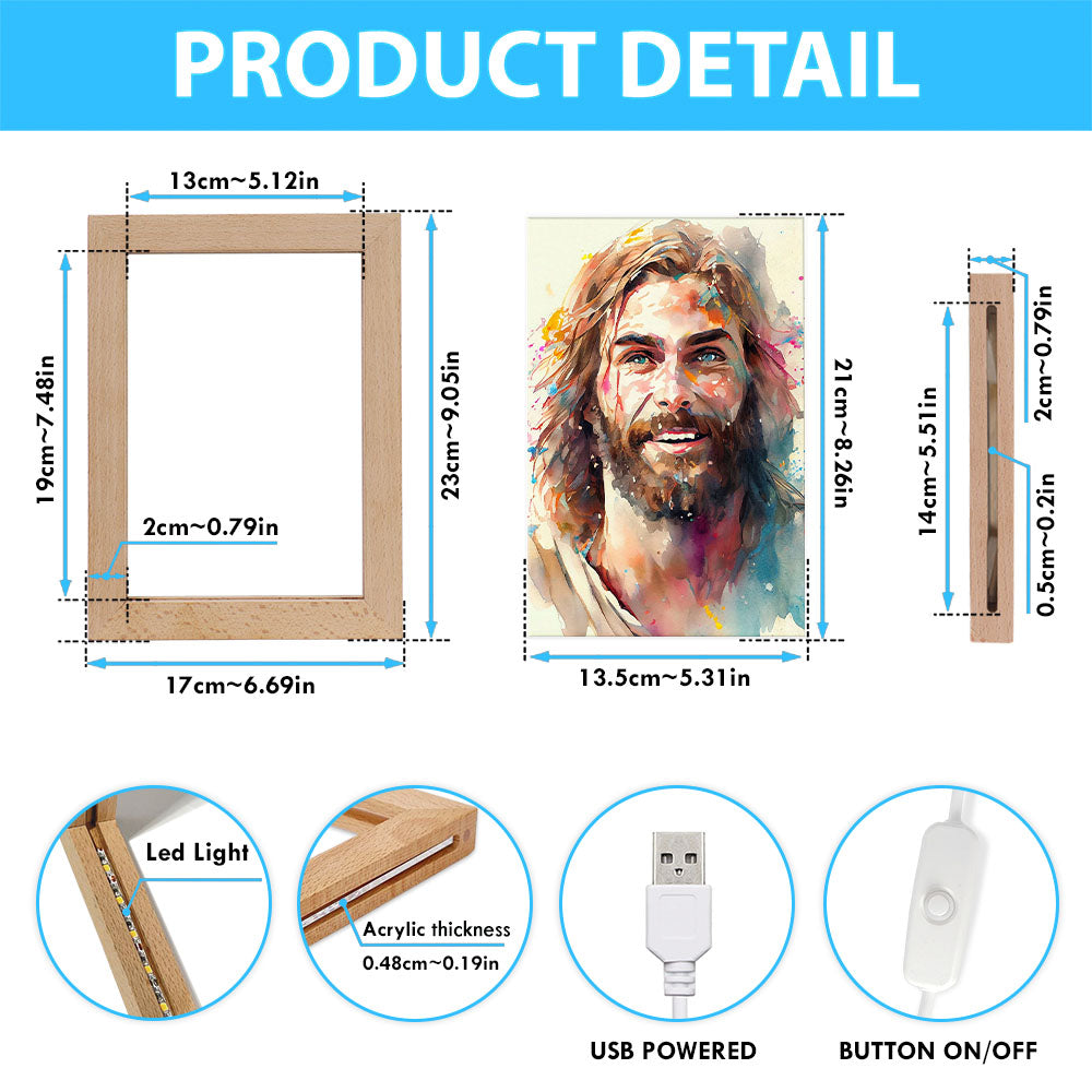 Jesus Laughing Frame Lamp Pictures - Jesus Art Prints - Jesus Art - Christian Home Decor