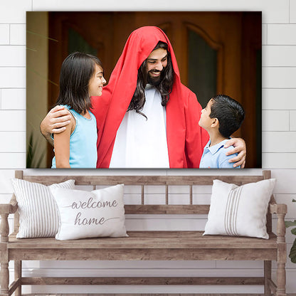 Jesus Laughing Pictures Canvas Pictures - Jesus Christ Canvas Art - Christian Wall Canvas