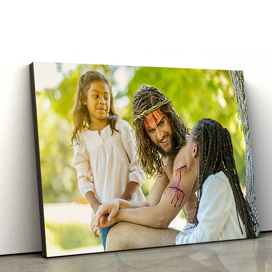 Jesus Lauging Canvas Pictures - Jesus Christ Canvas Art - Christian Wall Canvas