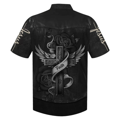 Jesus Leaving The Tomb Hawaiian Shirt - He Is Risen Hawaiian Shirts - Christian Hawaiian Shirt - Jesus Hawaiian Shirts