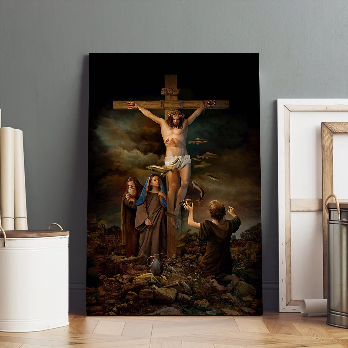 Jesus Lighted Wall Art Religious Artwork Canvas Wall Sign - Jesus Canvas Pictures - Christian Wall Art