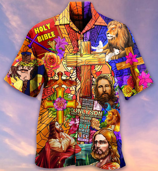Jesus Lion And Flowers Cool Hawaiian Shirt - Christian Hawaiian Shirts For Men & Women