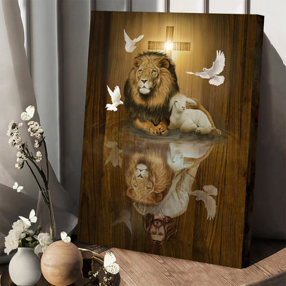 Jesus Lion And Lamb Canvas - Jesus Canvas Art - Christian Wall Art