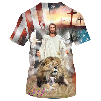 Jesus Lion And The Lamb 3D All Over Printed Shirt for Men and Women