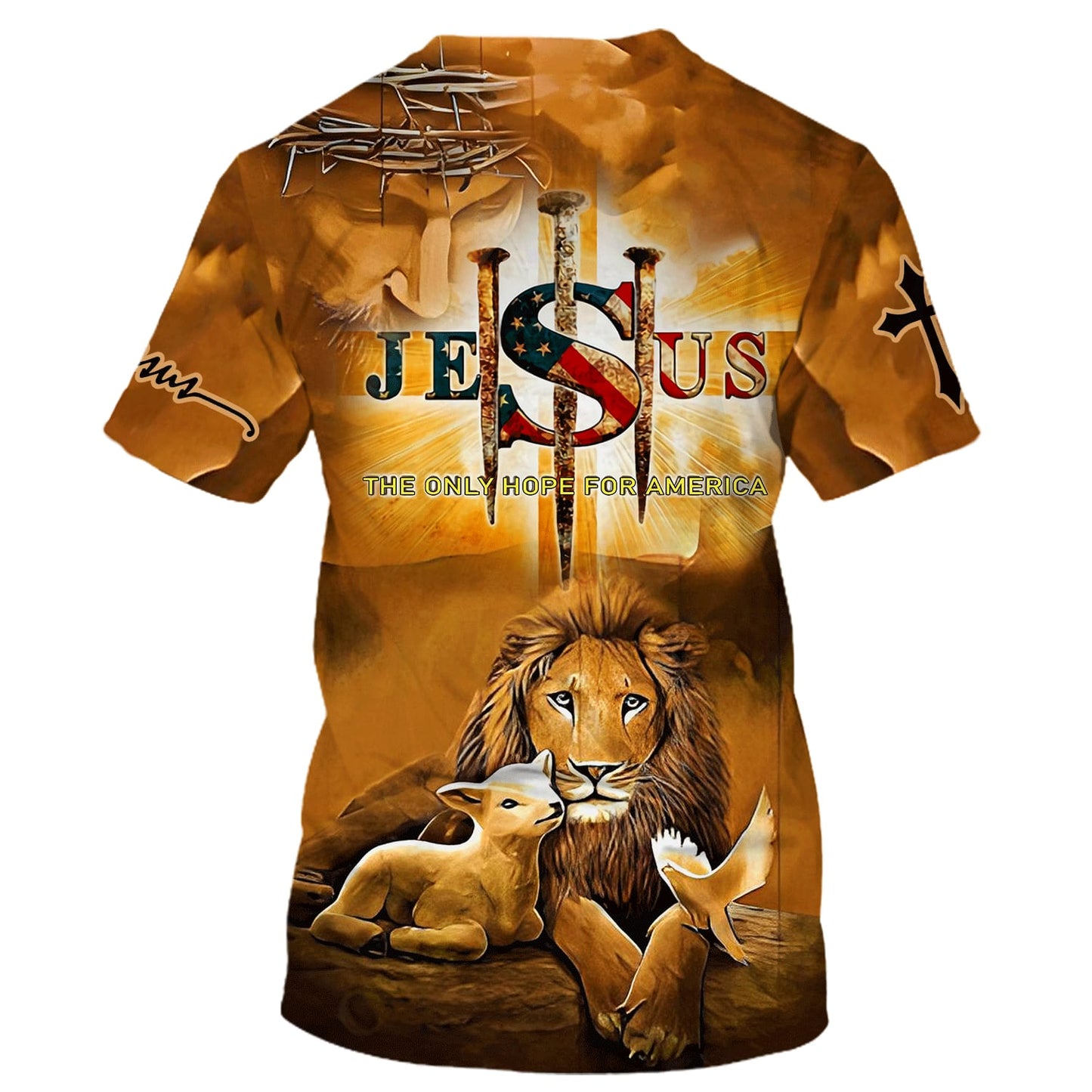 Jesus Lion And The Lamb 3d Shirts - Christian T Shirts For Men And Women