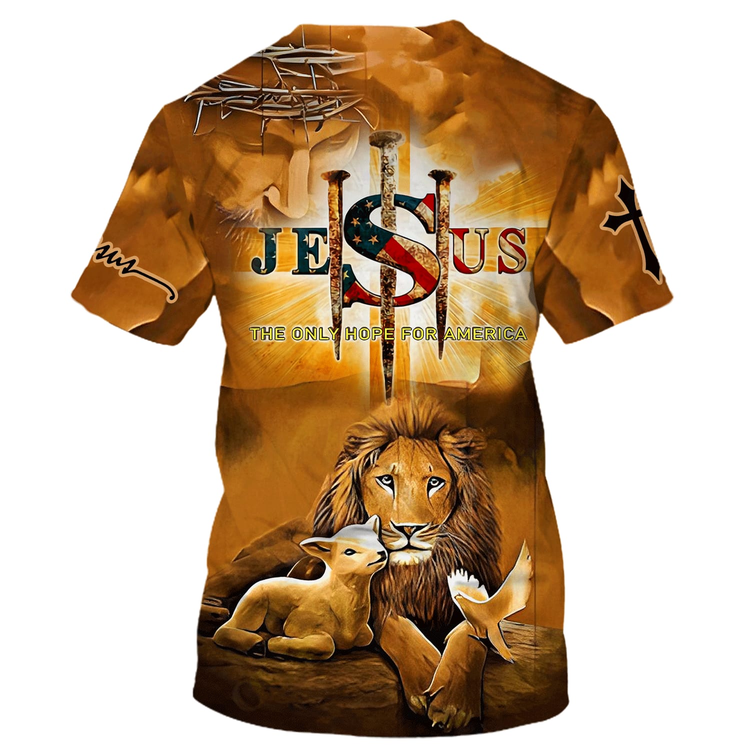 Jesus Lion And The Lamb 3d Shirts - Christian T Shirts For Men And Women