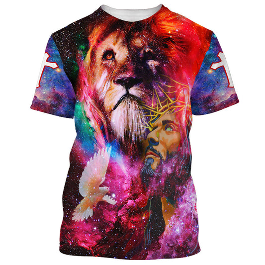 Jesus Lion Dove 3d All Over Print Shirt - Christian 3d Shirts For Men Women