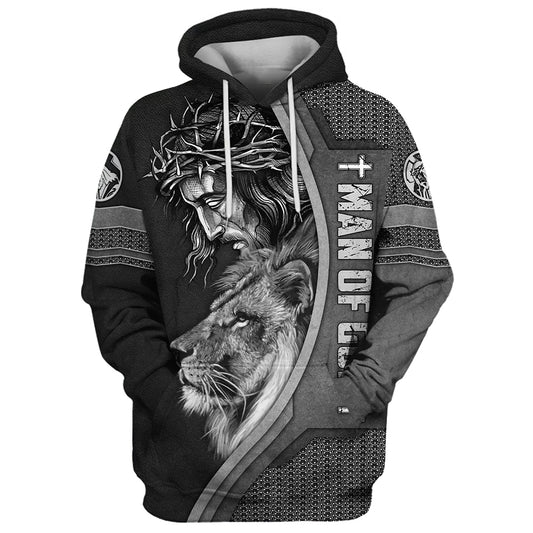 Jesus Lion Faith Over Fear Hoodies - Jesus Hoodie - Men & Women Christian Hoodie - 3D Printed Hoodie