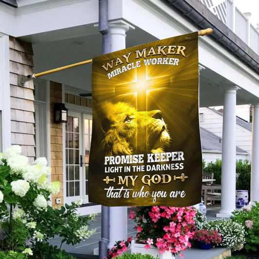 Jesus Lion Flag Way Maker Miracle Worker - Christmas Garden Flag - Christmas House Flag - Christmas Outdoor Decoration