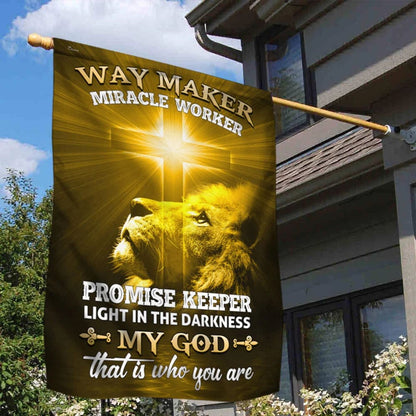 Jesus Lion Flag Way Maker Miracle Worker - Christmas Garden Flag - Christmas House Flag - Christmas Outdoor Decoration