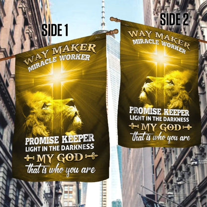 Jesus Lion Flag Way Maker Miracle Worker - Christmas Garden Flag - Christmas House Flag - Christmas Outdoor Decoration