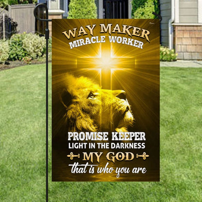 Jesus Lion Flag Way Maker Miracle Worker - Christmas Garden Flag - Christmas House Flag - Christmas Outdoor Decoration