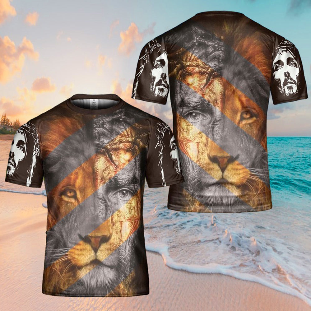 Jesus Lion Jesus 3d T Shirts - Christian Shirts For Men&Women