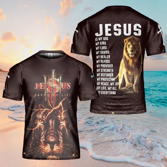 Jesus Lion Jesus Is My God Jesus 3d T Shirts - Christian Shirts For Men&Women