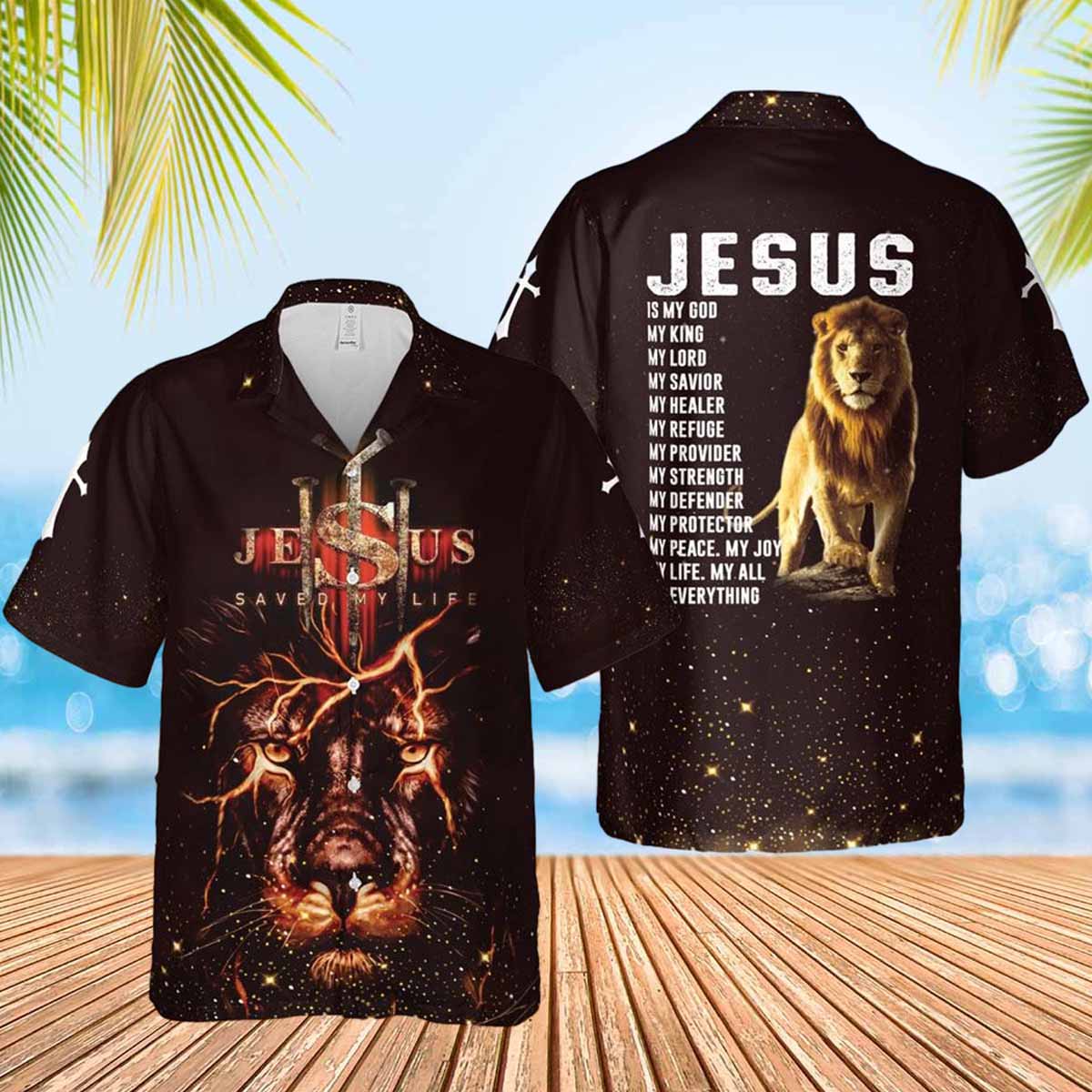 Jesus Lion Jesus Is My God Jesus Hawaiian Shirt - Christian Hawaiian Shirts For Women Men