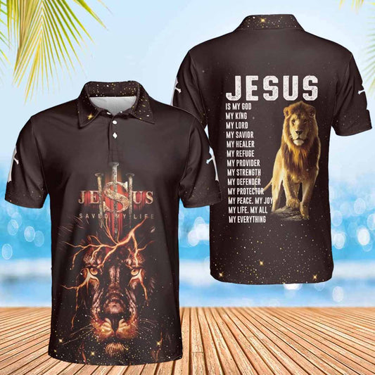 Jesus Lion Jesus Is My God Jesus Polo Shirts - Christian Shirt For Men And Women