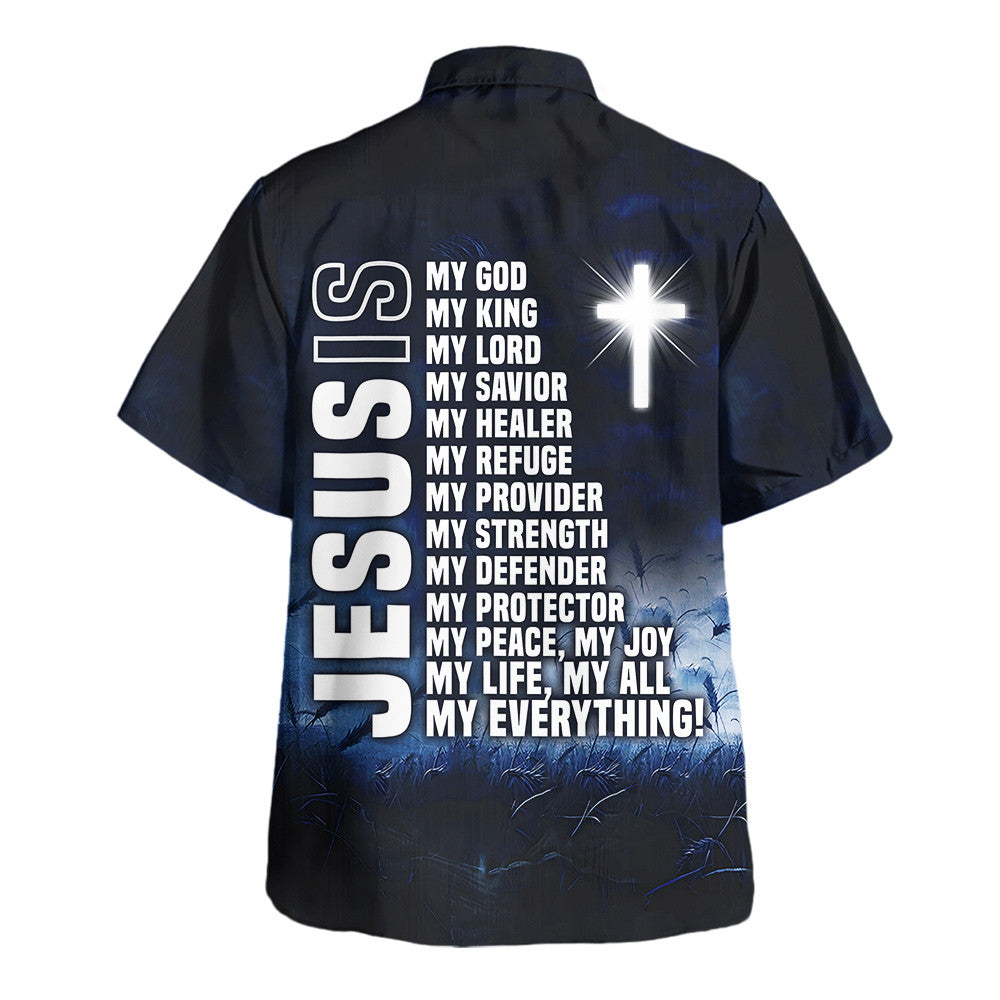 Jesus Lion Jesus Is My God My King My Lord Hawaiian Shirt - Christian Hawaiian Shirt - Religious Hawaiian Shirts