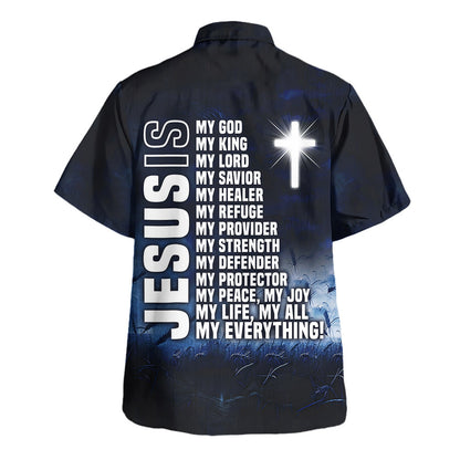 Jesus Lion Jesus Is My God My King My Lord Hawaiian Shirt - Christian Hawaiian Shirt - Religious Hawaiian Shirts