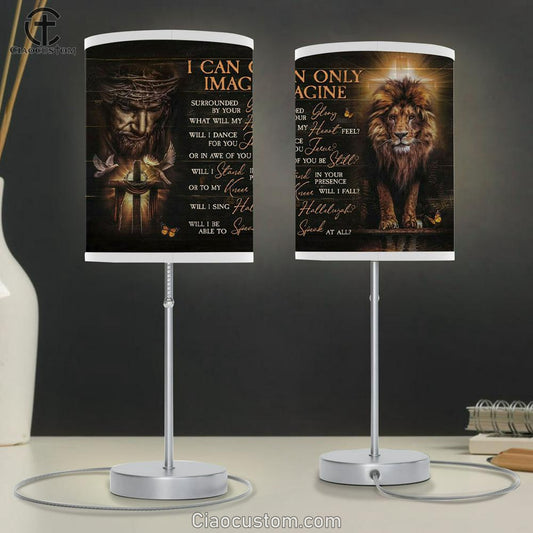 Jesus Lion Of Judah - I Can Only Imagine Table Lamp For Bedroom Print - Christian Room Decor