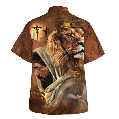 Jesus Lion Of Judah Hawaiian Shirts For Men - Christian Hawaiian Shirt - Hawaiian Summer Shirts